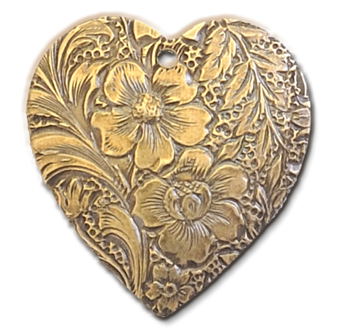 Embossed Heart Charms (2)