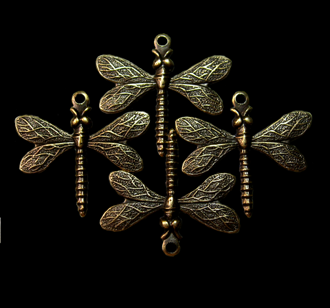 Dragonfly Brass Charms