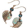 Earrings With Curving Leaves From Brass Stampings