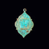Arabian Drop Solid Brass Stamping in Verdigris Green Patina or Oxidized Brass for Jewelry Making