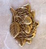Bird's Nest With Eggs Brass Stamping Charm.