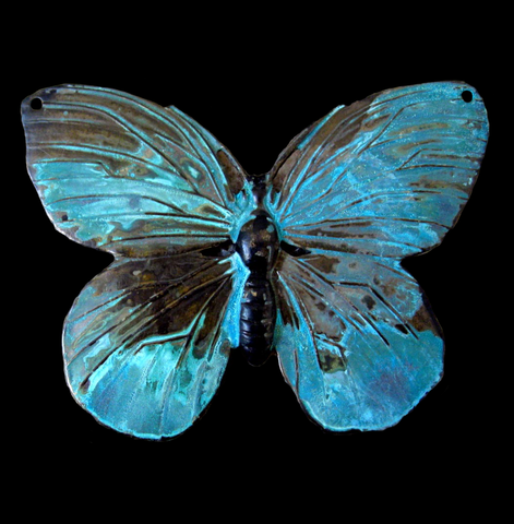 Brass Stamping Butterfly Beauty in Patina