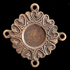 Heart Connector with 4 Rings and Setting