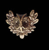 Owl Head Brass Stamping in Oxidized Finish
